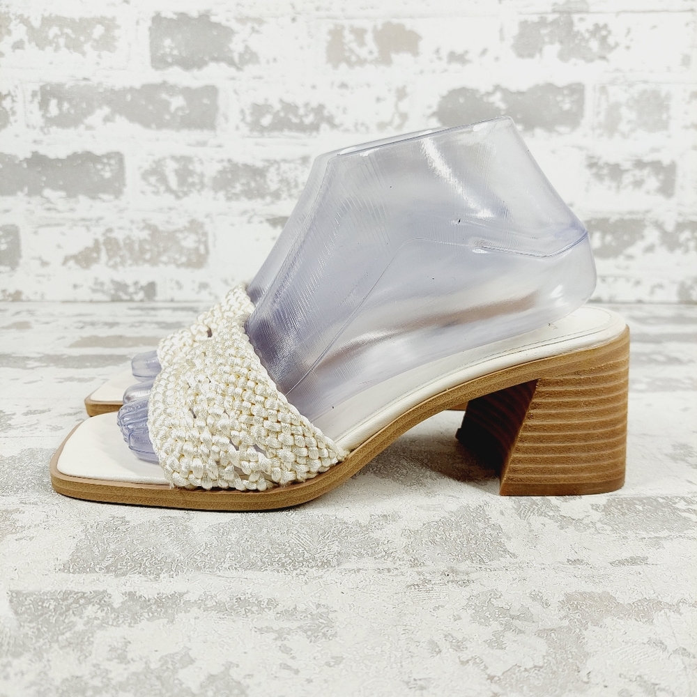 Marc Fisher Clear and Cream Sandals